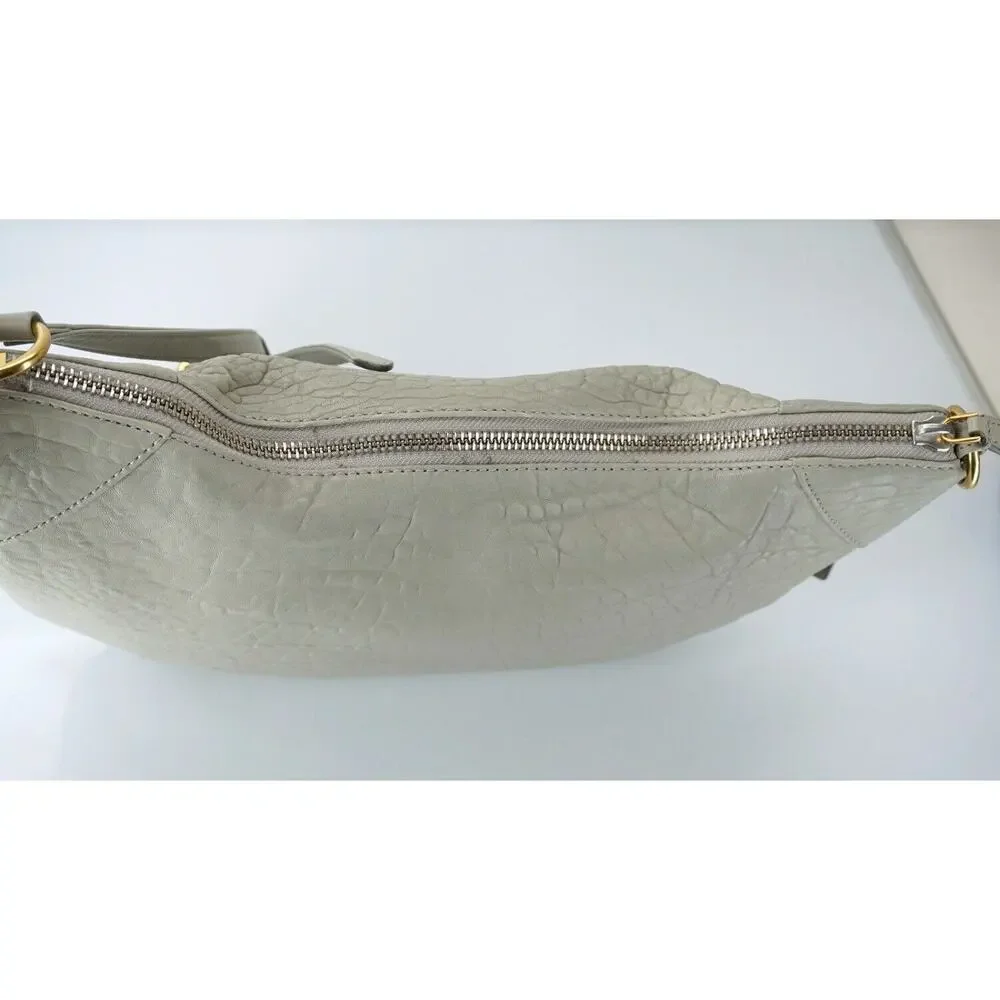 Marc by Marc Jacobs Washed Up Messenger Hobo Crossbody Bag  New Grey Leather